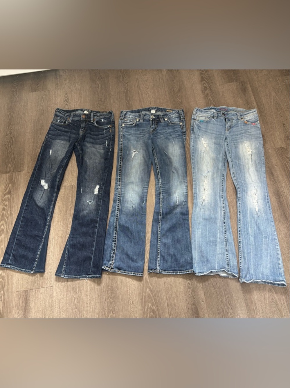 Bundle deal: 3 Pairs Silver Bootcut Jeans Light Tuesday Medium Frances Dark Sam